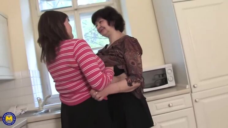 Dania & Evi: Large-breasted Teen Experiences Older Lesbian Neighbor