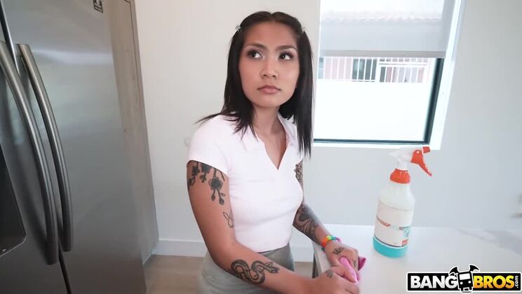 Yumi Sin: Asian Maid with Big Ass Cleans & Gets Fucked